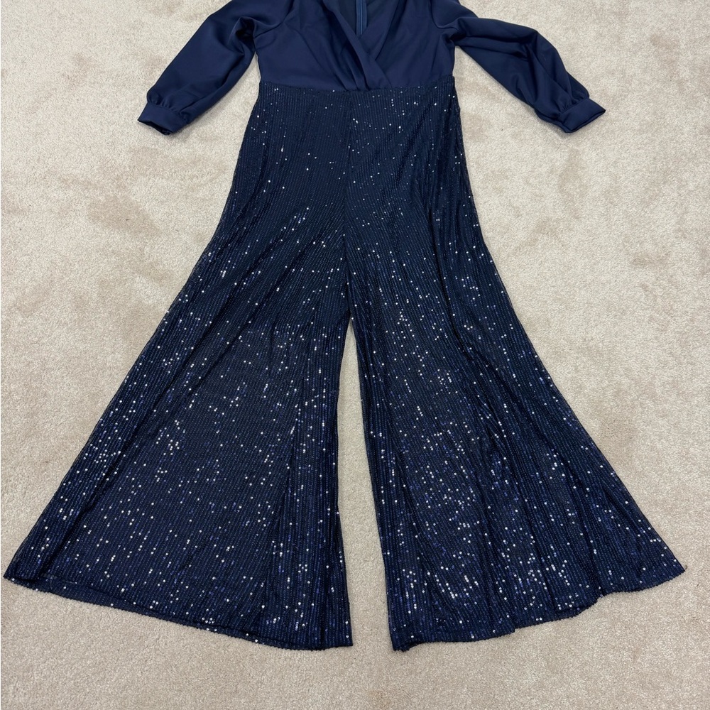 Elegant Navy Sequin Jumpsuit